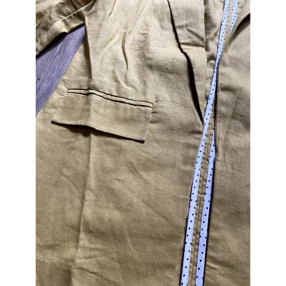 HAVE Linen Polka Dot Butter Yellow Blazer Small Cottage Scandi Layering 90s - Picture 3 of 6